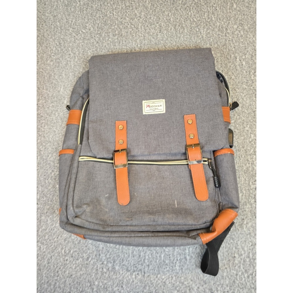 Modoker Laptop Backpack Fashion Bag w/ USB Charging Gray